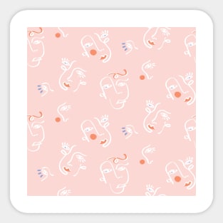 Blush Abstract Faces Sticker